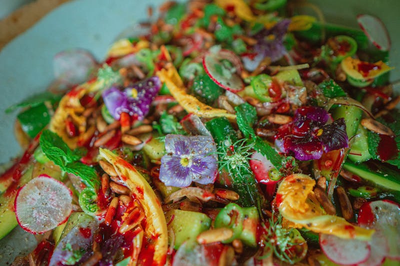 Caesar salad with romaine and croutons
